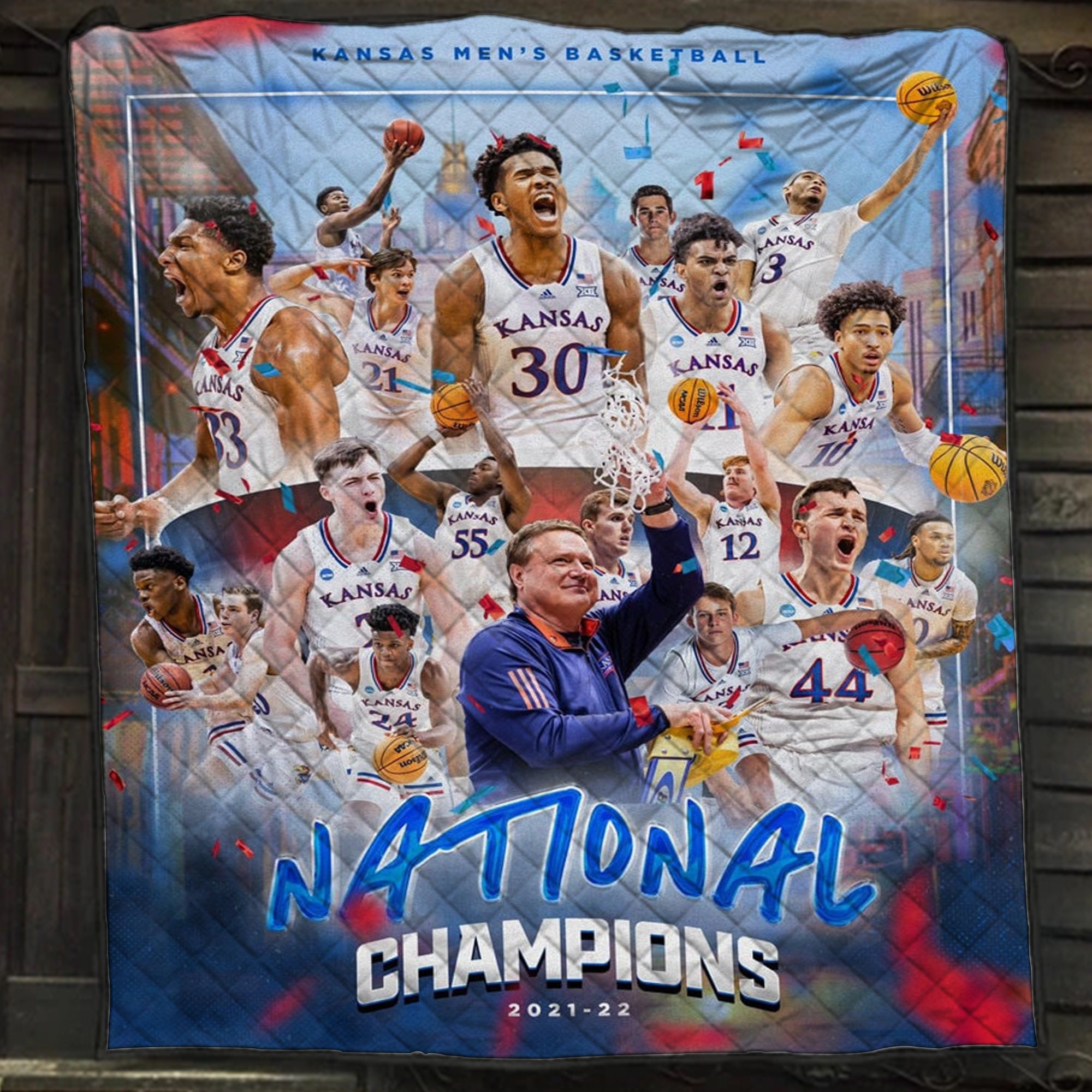 2024 Kansas University Basketball Blanket Jayhawks KU Champion Quilt