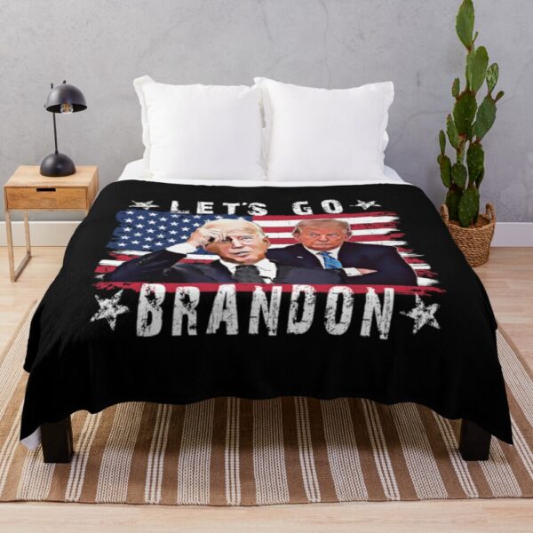 2024 Let’s Go Brandon Christmas Flag Plaid Blanket