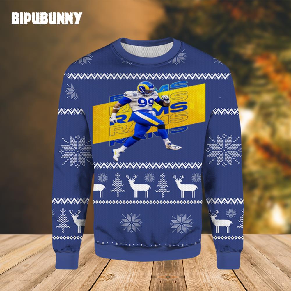 Aaron Donald Los Angeles Rams Ugly Christmas Sweater