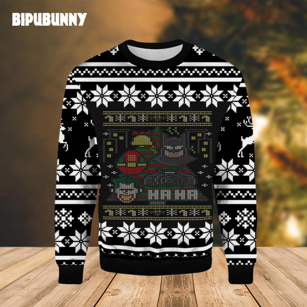 Action Figure Batman And Joker Ugly Christmas Sweater