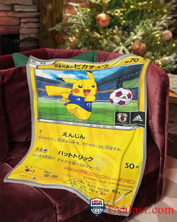 Adidas Pokemon Pikachu Soccer Fleece Blanket