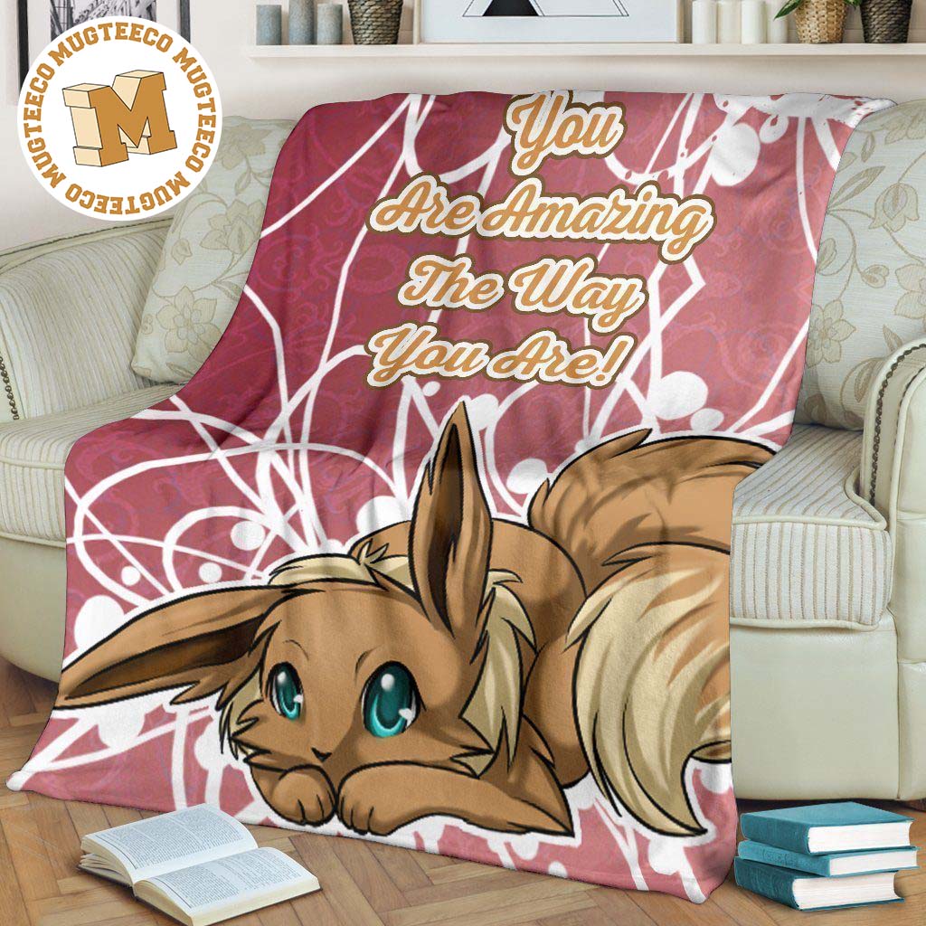 Amazing Love Quote Eevee Fleece Blanket Fan