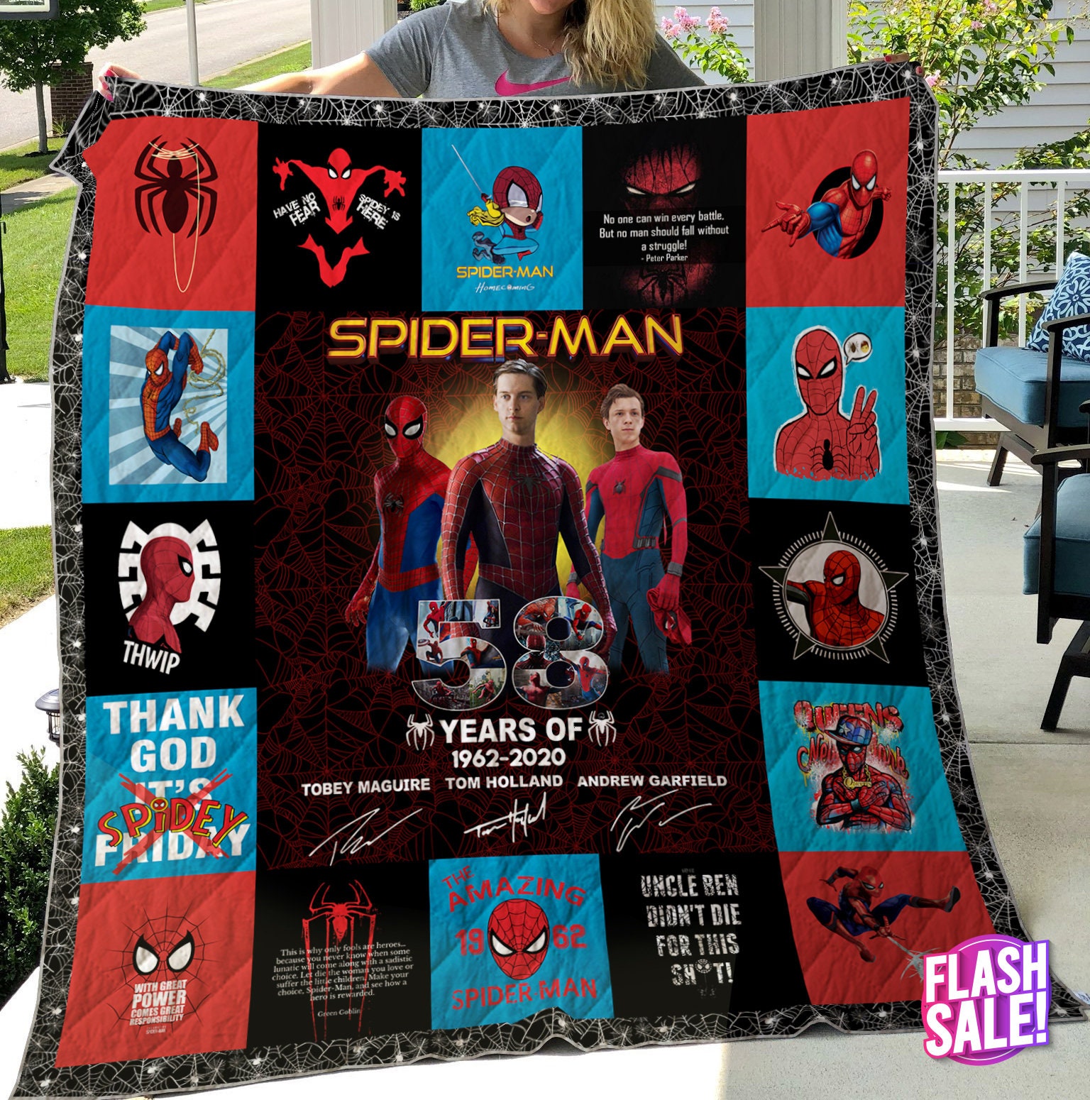 Amazing Spiderman No Way Home 3D Quilt Blanket