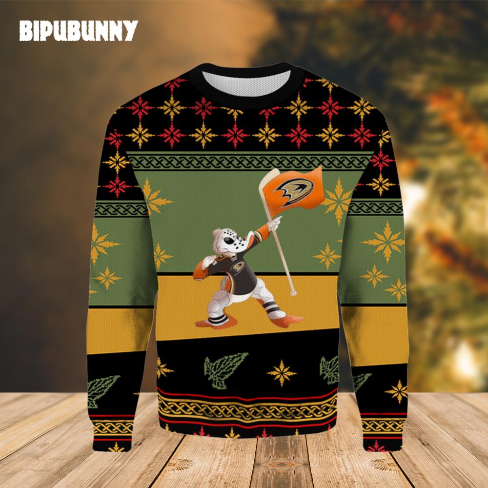 Anaheim Ducks Cartoon Funny Christmas Ugly Sweater