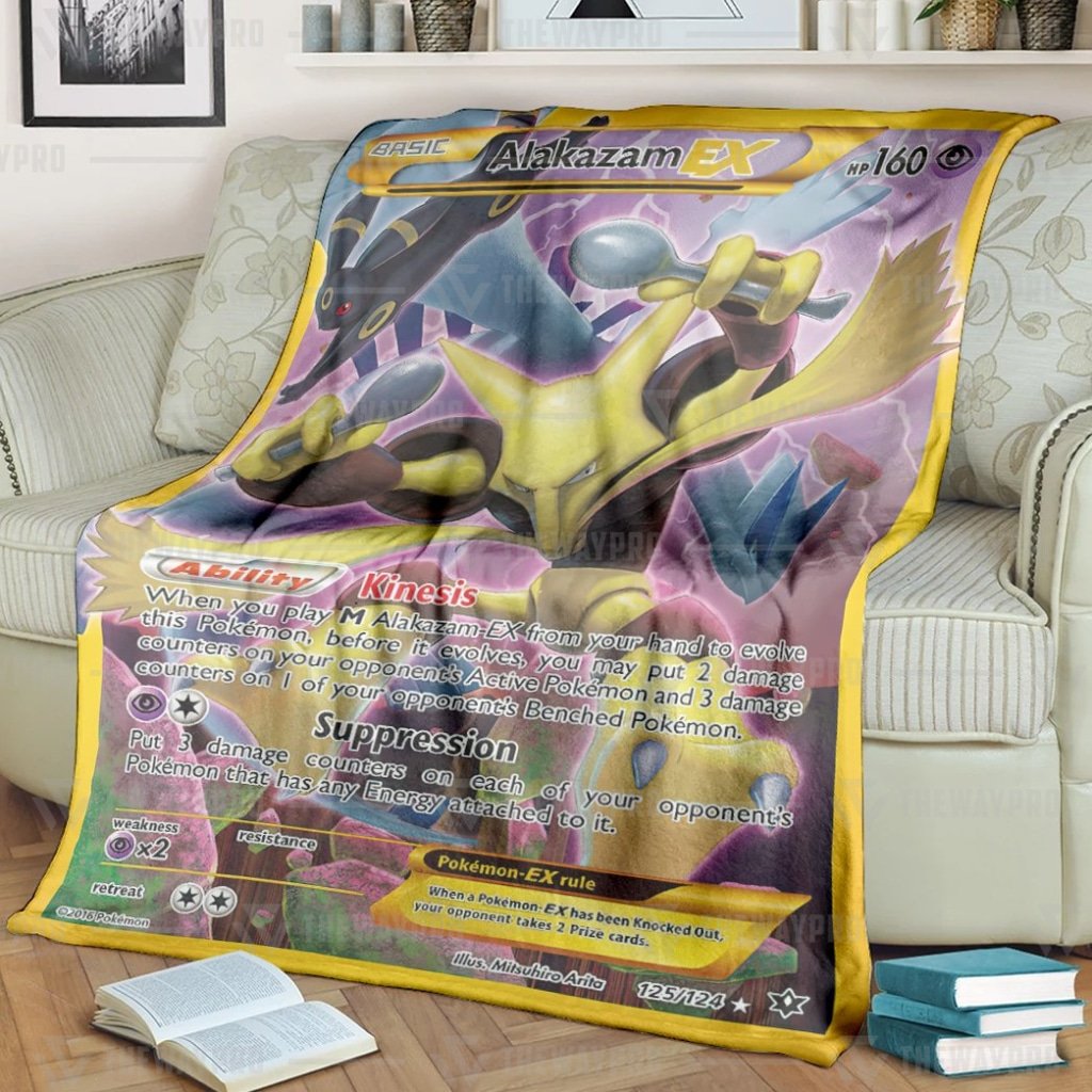 Anime Pokemon Alakazam EX Blanket And Quilt