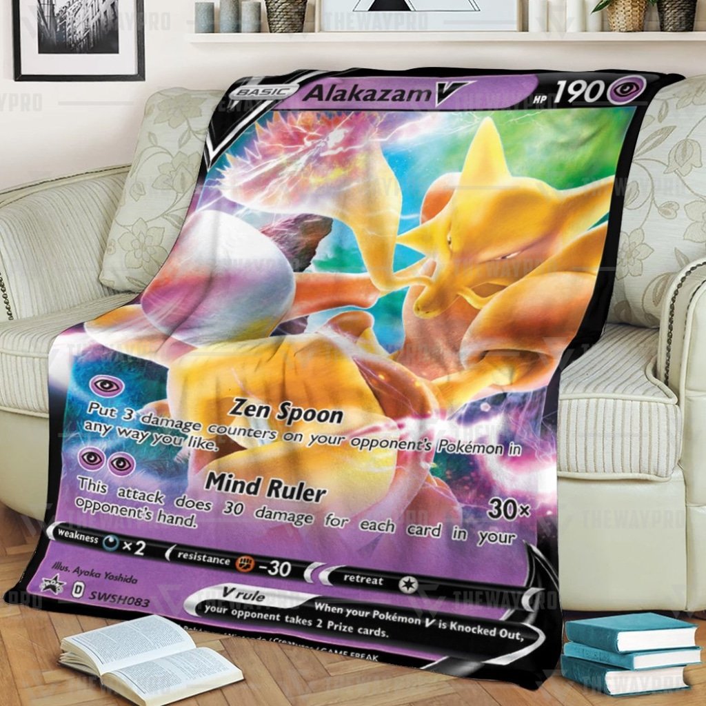 Anime Pokemon Alakazam V Blanket And Quilt Rug, Tumbler