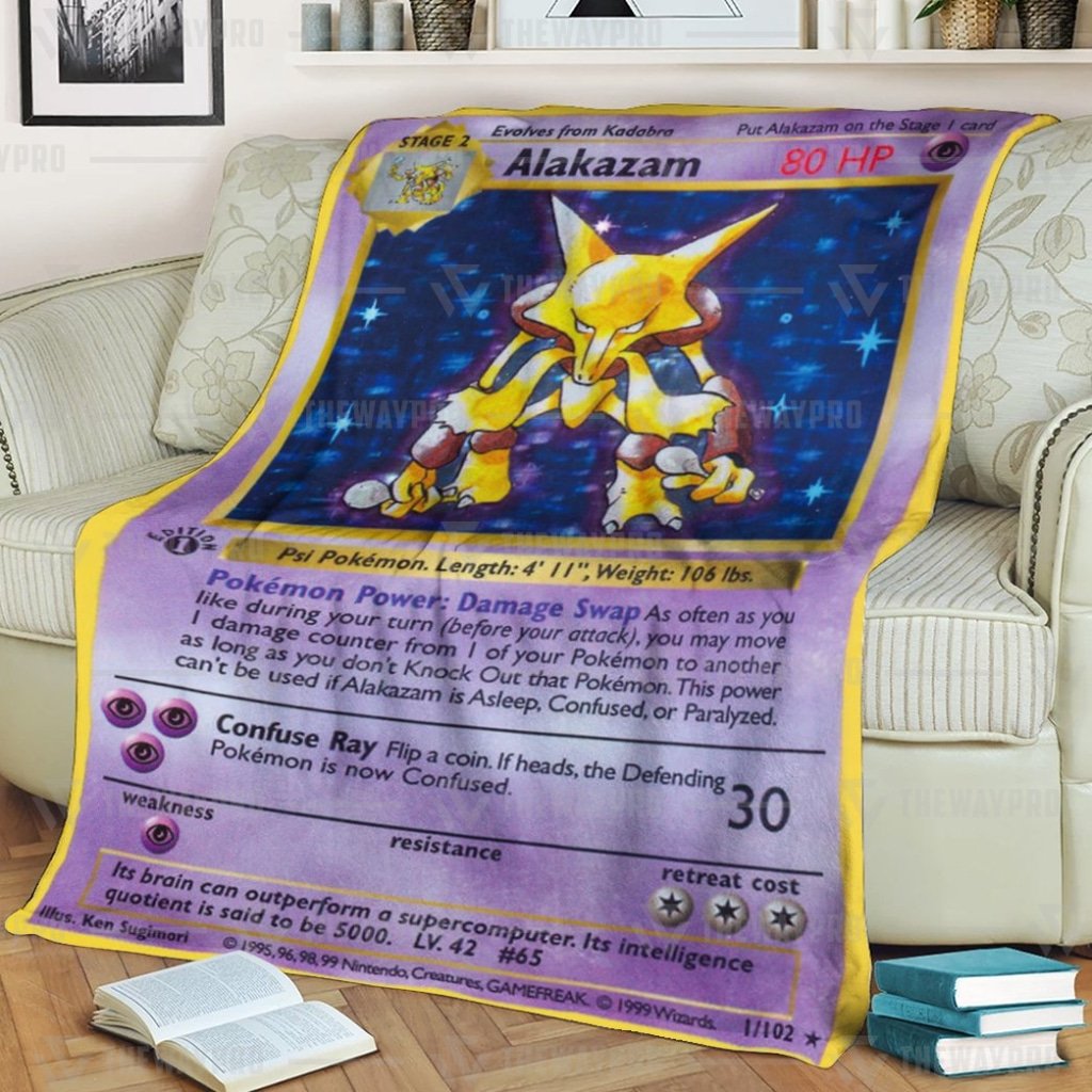 Anime Pokemon Basic Alakazam Blanket And Quilt Rug, Tumbler