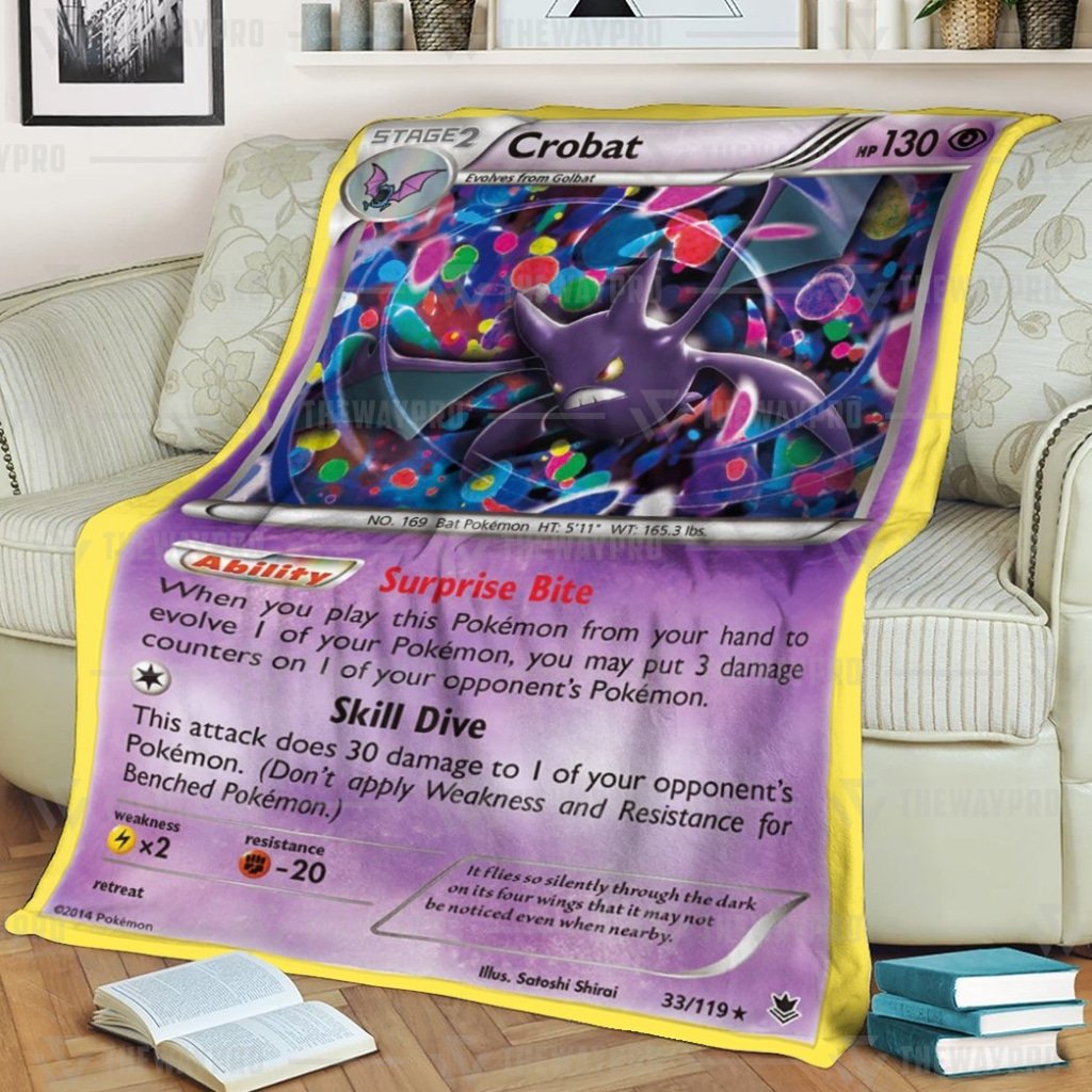 Anime Pokemon Basic Crobat Blanket And Quilt Rug, Tumbler