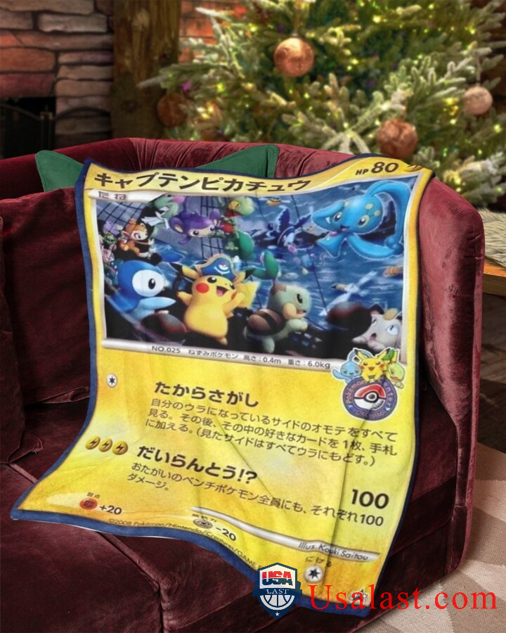 Anime Pokemon Captain Pikachu Blanket