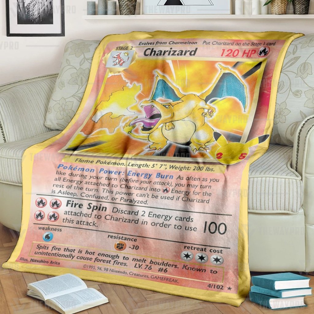 Anime Pokemon Charizard Celebrations Blanket And Quilt