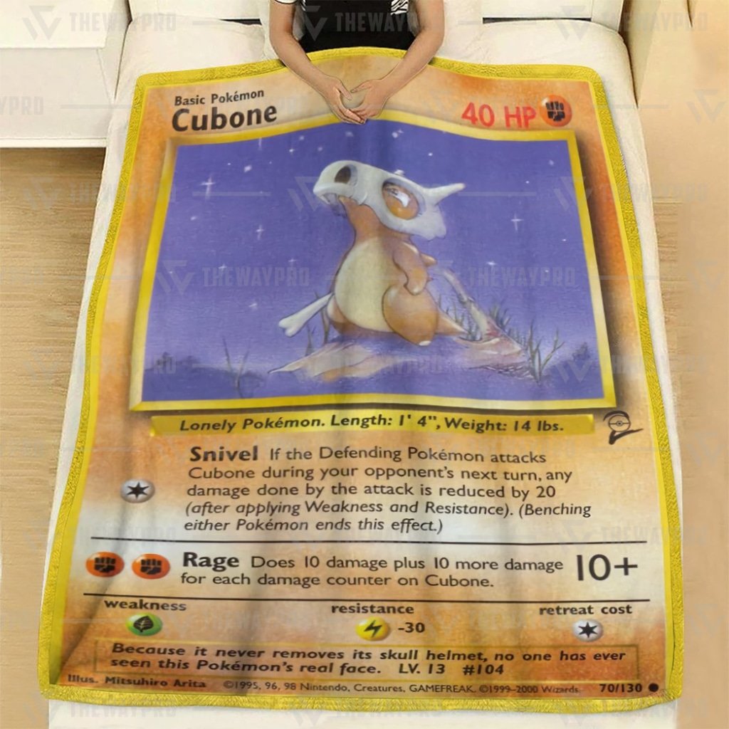 Anime Pokemon Cubone Fleece Blanket And Quilt