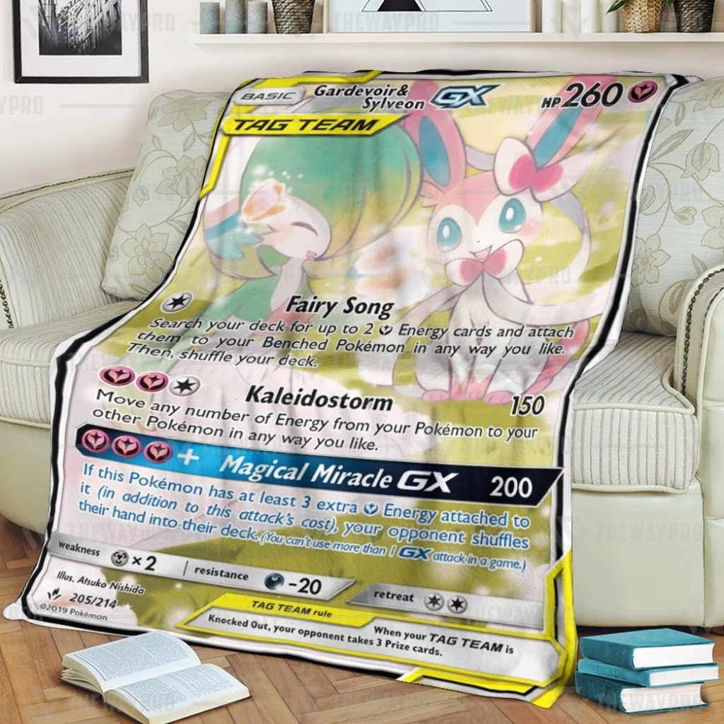 Anime Pokemon Gardevoir & Sylveon-GX Quilts Blanket