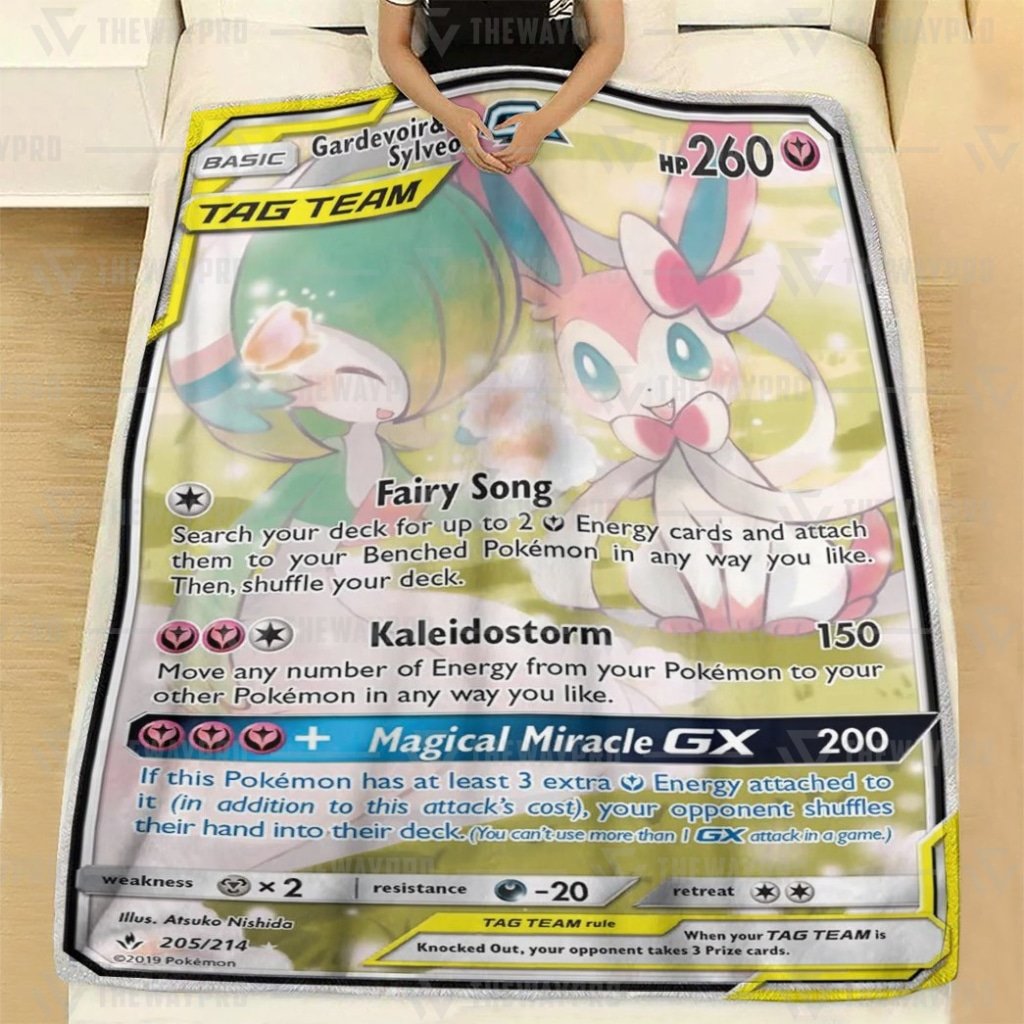 Anime Pokemon Gardevoir & Sylveon-GX Quilts Blanket