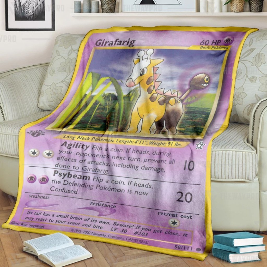 Anime Pokemon Girafarig Blanket And Quilt