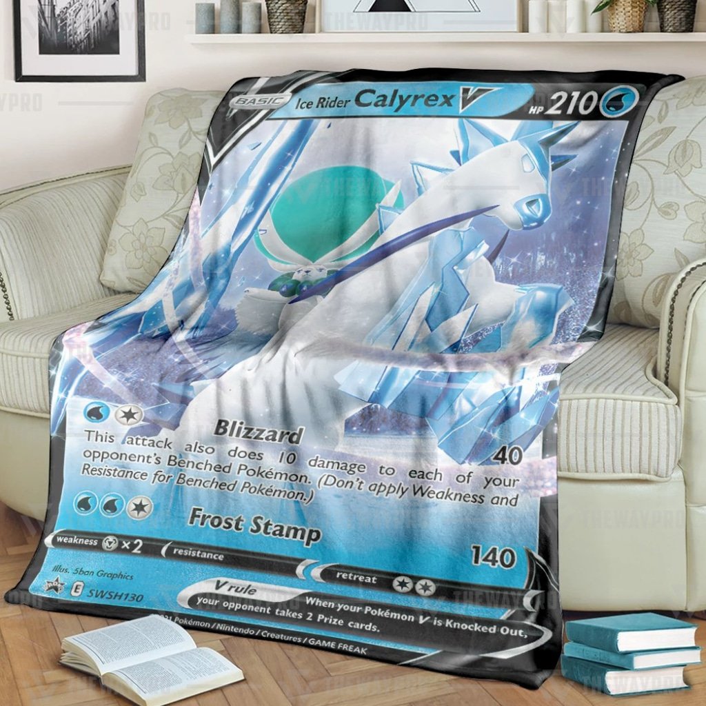 Anime Pokemon Ice Rider Calyrex V Blanket And Quilt