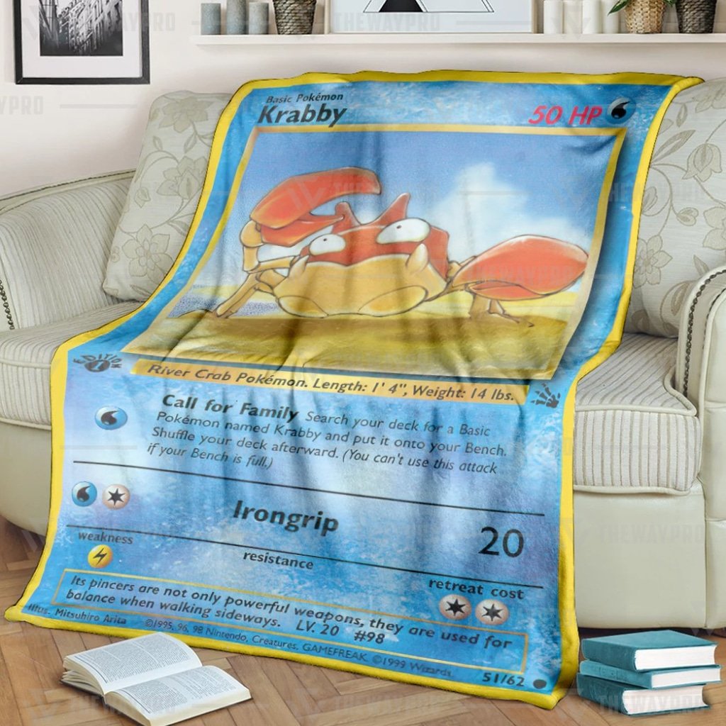 Anime Pokemon Krabby Blanket And Quilt