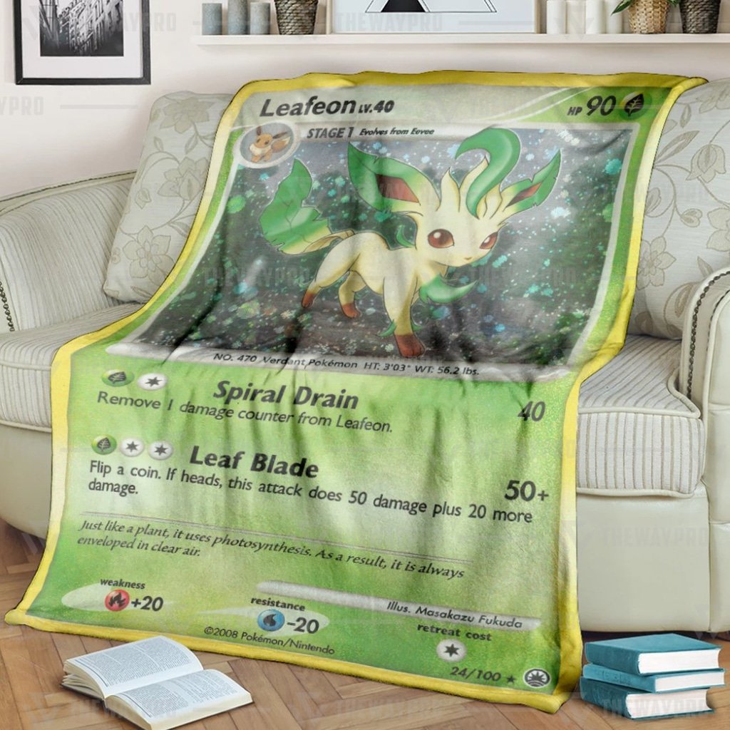 Anime Pokemon Leafeon Blanket And Quilt