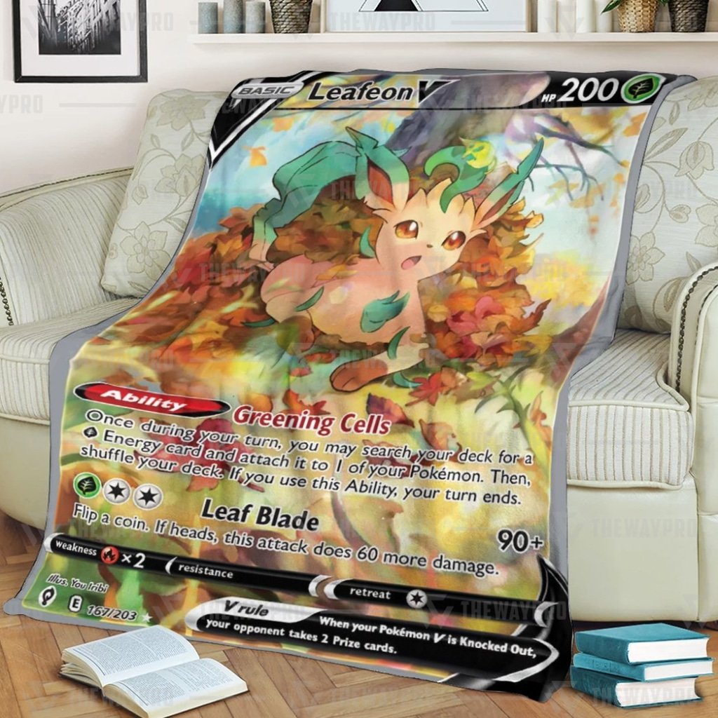 Anime Pokemon Leafeon Quilts Blanket