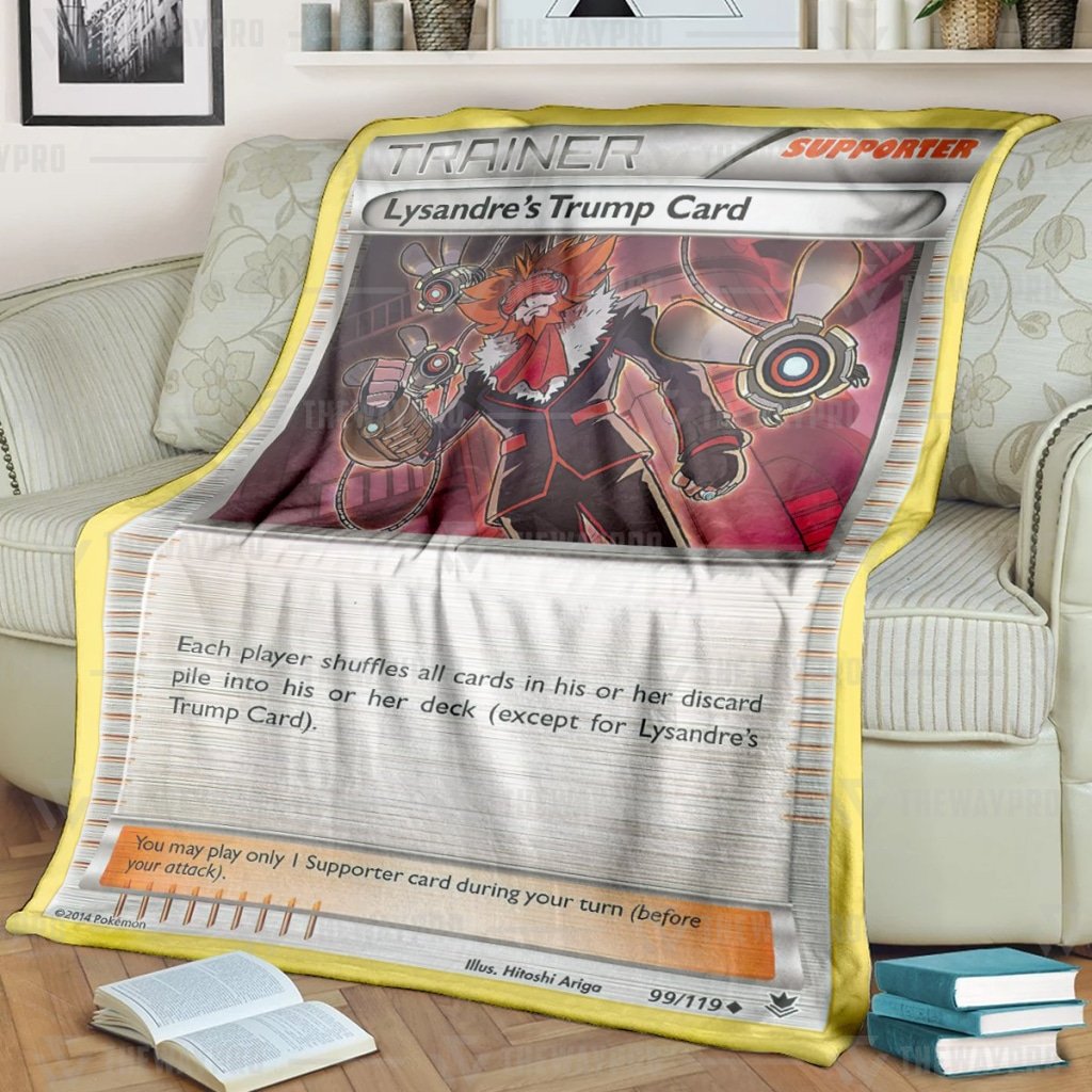 Anime Pokemon Lysandre’s Trump Card Blanket And Quilt, Rug, Tumbler