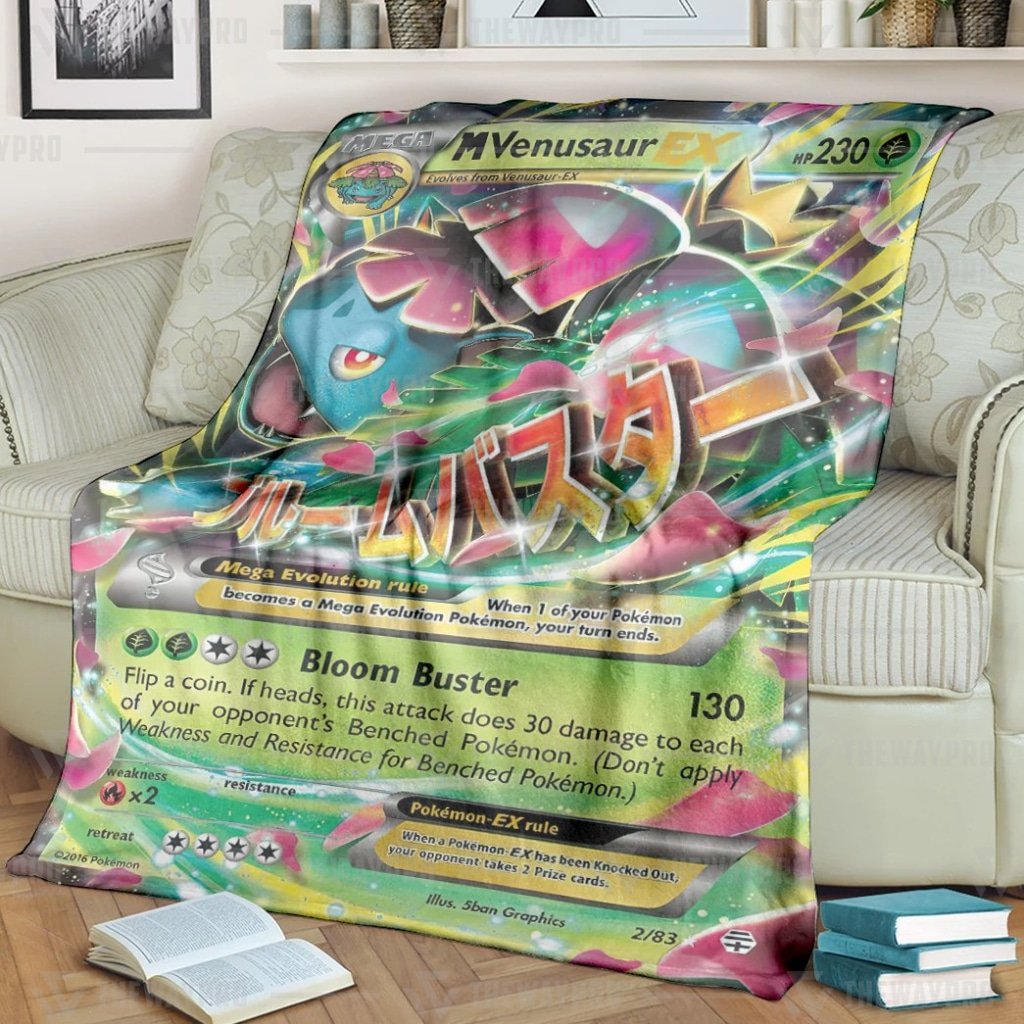 Anime Pokemon M Venusaur-EX Blanket And Quilt