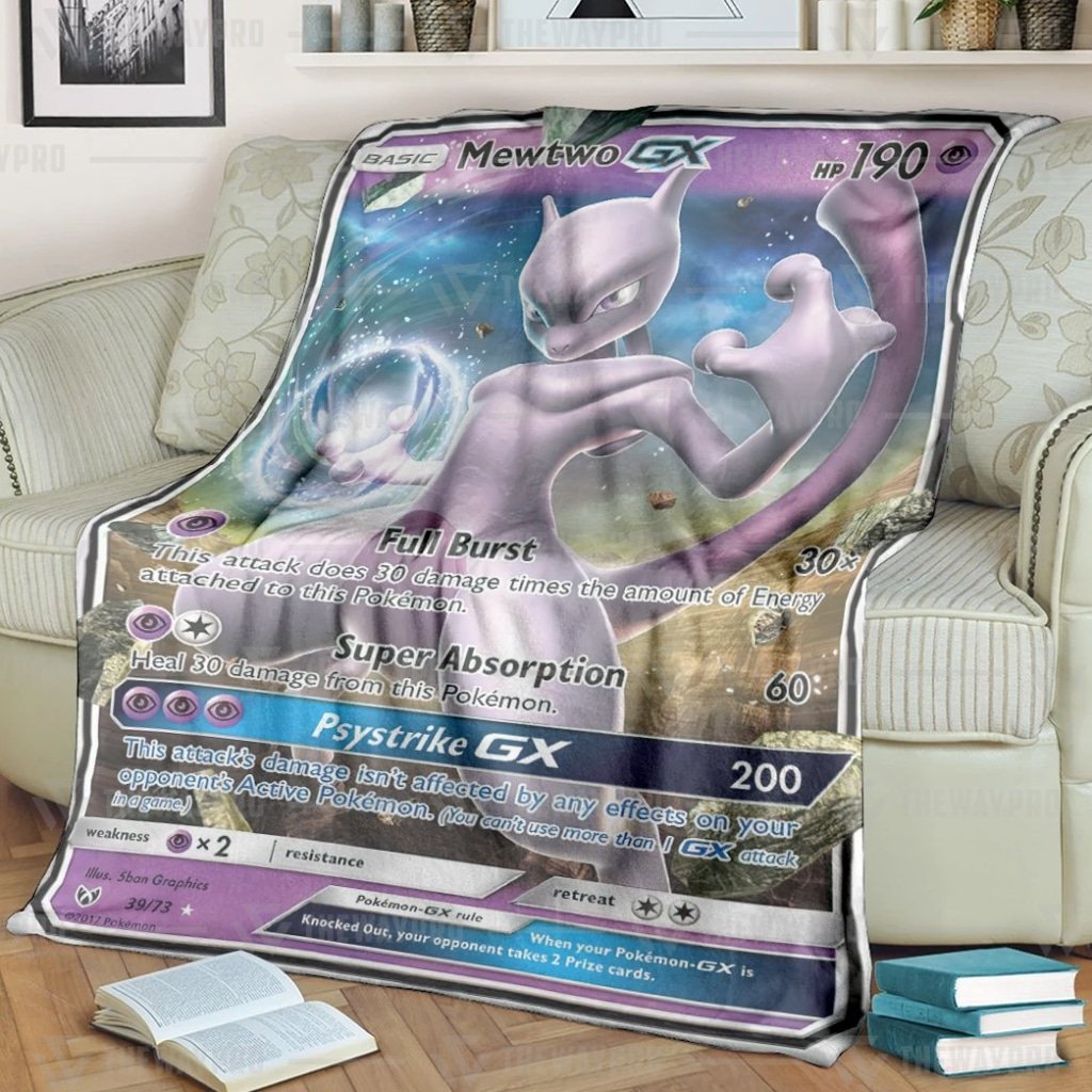 Anime Pokemon Mewtwo-GX Blanket And Quilt