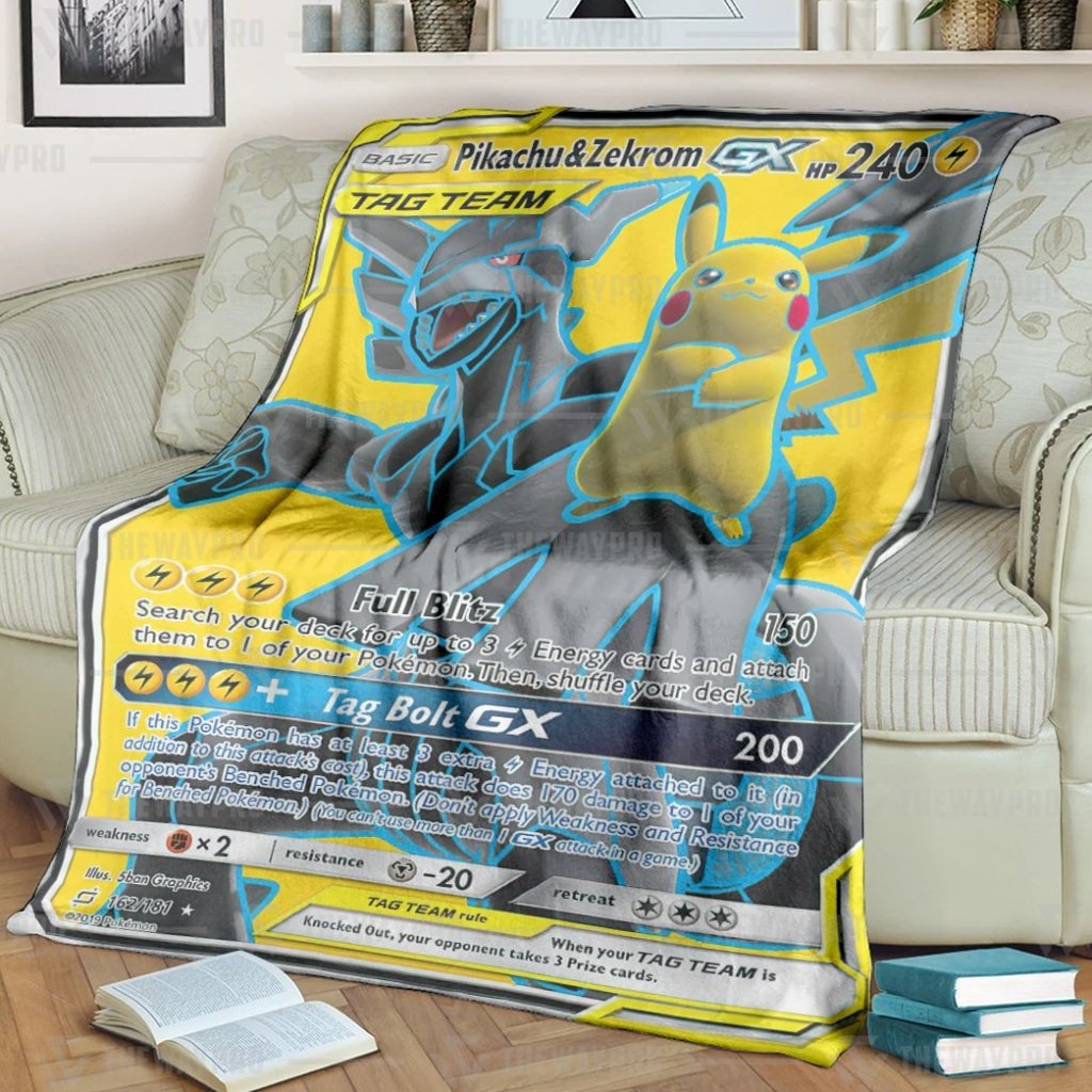 Anime Pokemon Pikachu & Zekrom-GX Blanket And Quilt