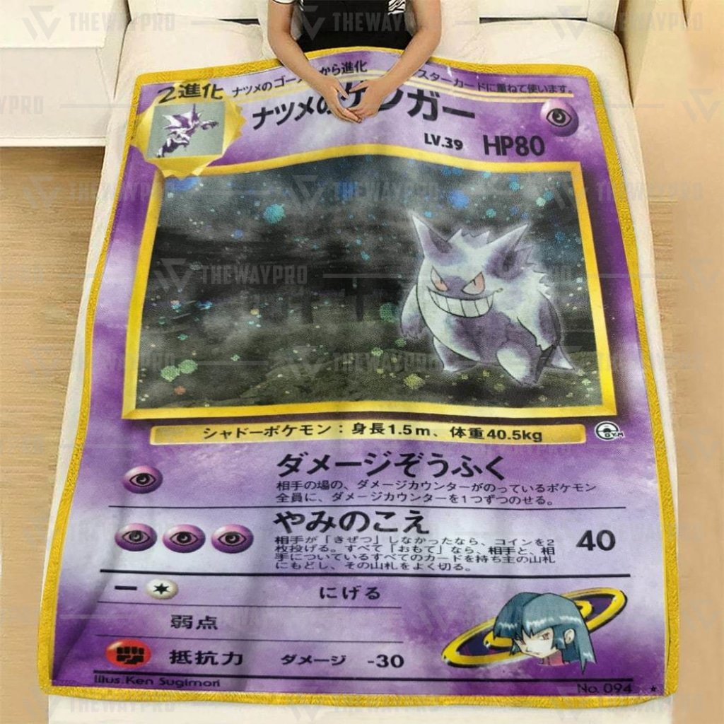 Anime Pokemon Sabrina’s Gengar Japanese Blanket And Quilt, Rug, Tumbler