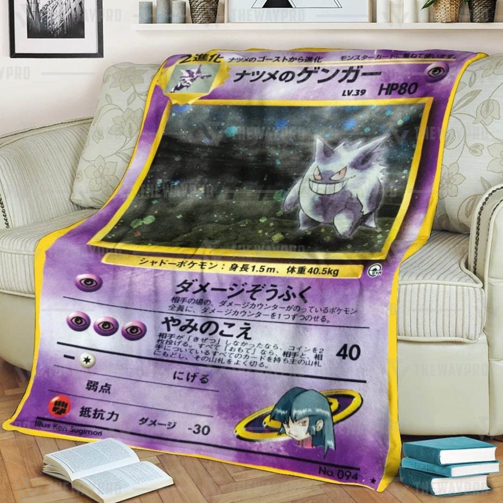 Anime Pokemon Sabrina’s Gengar Japanese Blanket And Quilt, Rug, Tumbler