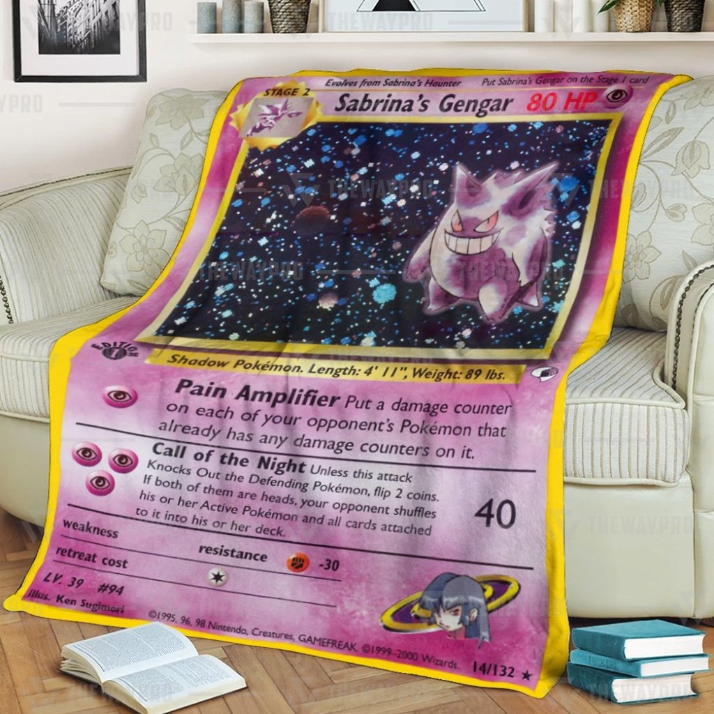 Anime Pokemon Sabrina’s Gengar Quilt Blanket And Rug, Tumbler