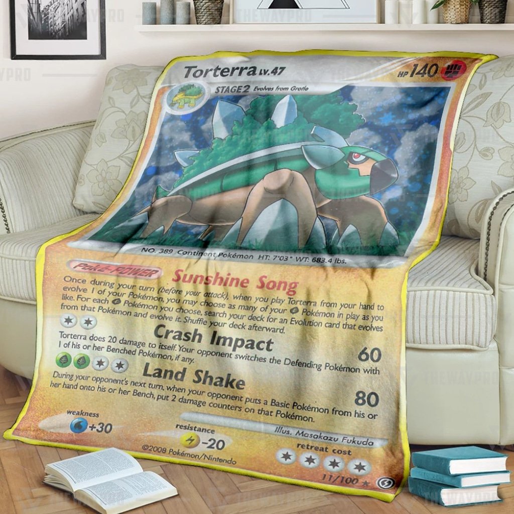 Anime Pokemon Torterra Blanket And Quilt