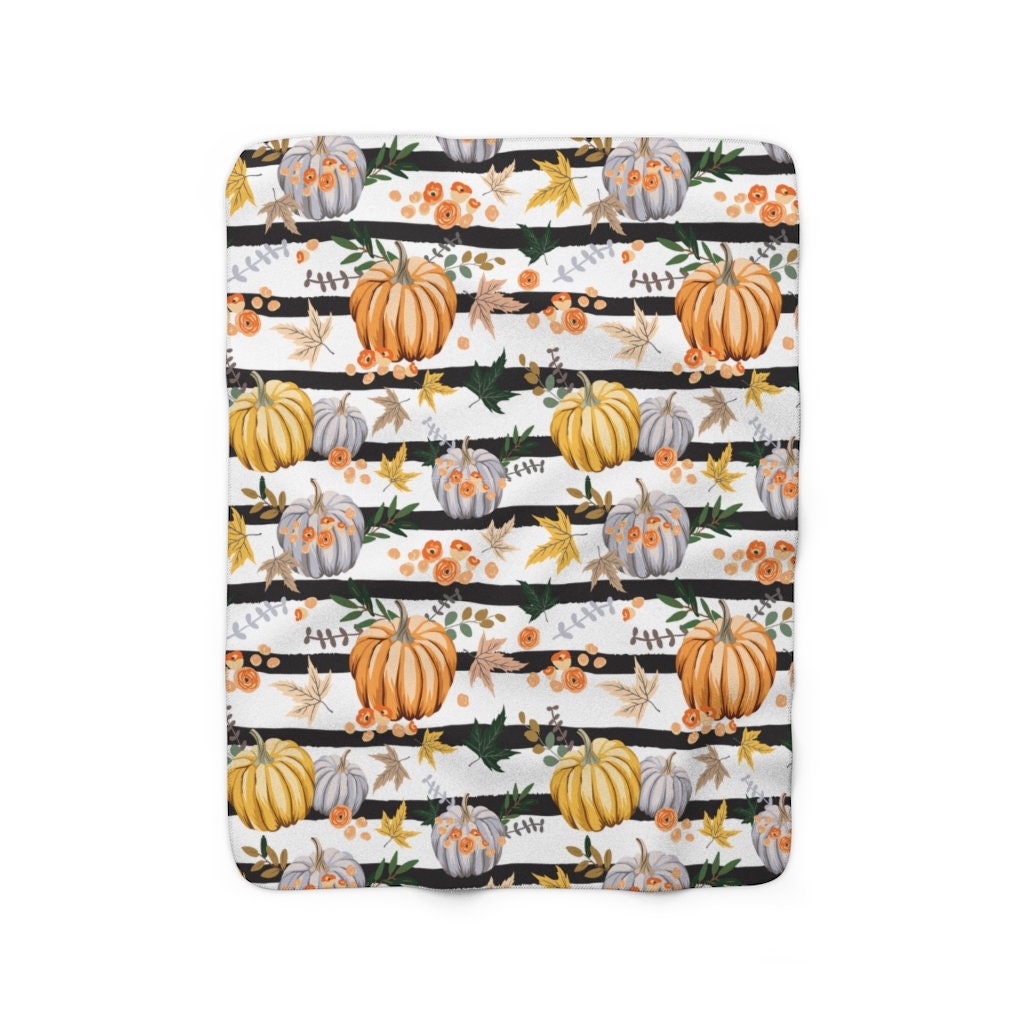 Autumn Fall Thanksgiving Pumpkins Blanket