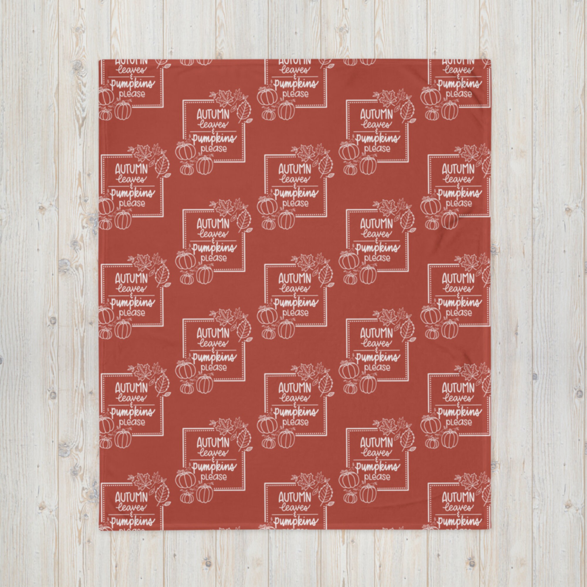 Autumn Leaves And Pumpkins Please Thanksgiving Blanket