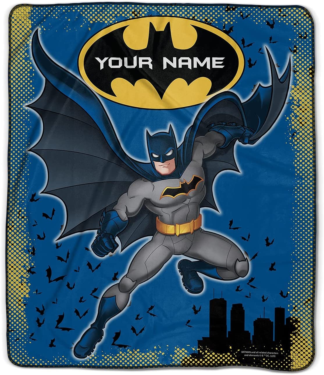 Batman Custom Name Quilt Blanket