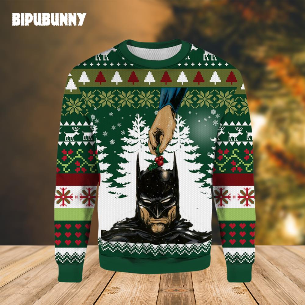 Batman Super Man Ugly Christmas Ugly Sweater