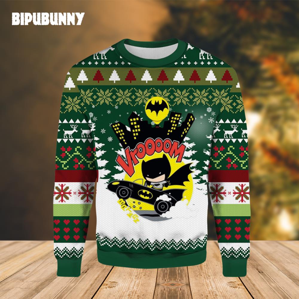 Batman Vrooom Ugly Christmas Sweater