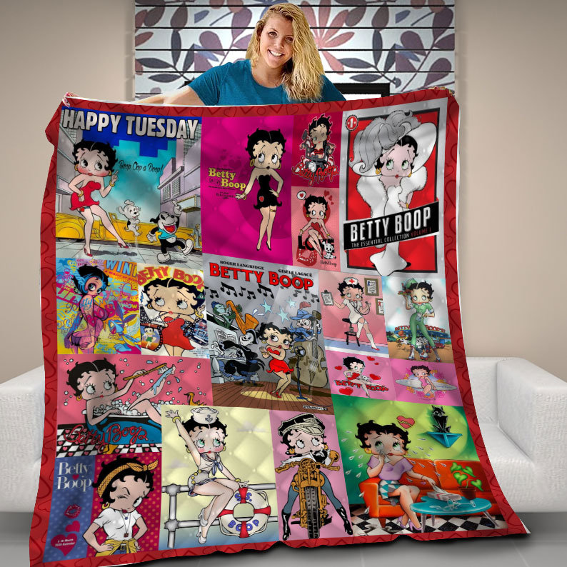 Betty Boop Cute Cartoon Quilt Blanket