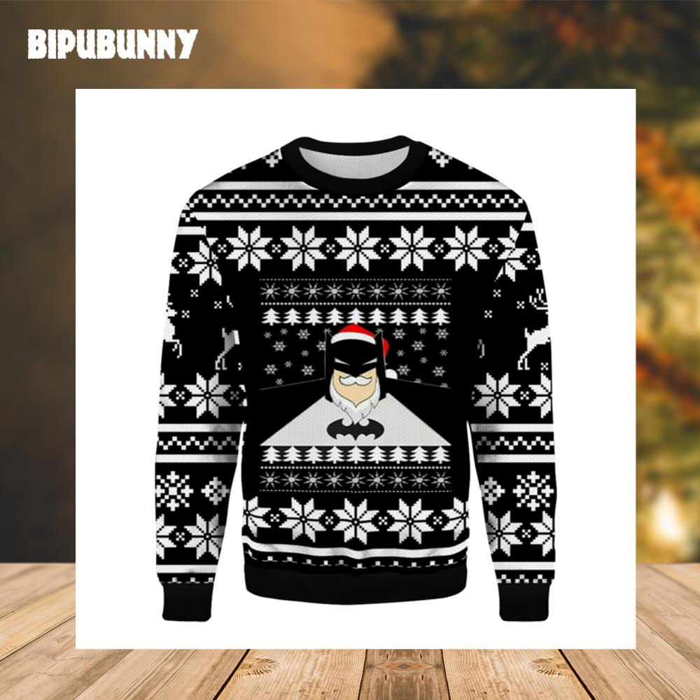 Black Batman Christmas Ugly Sweater