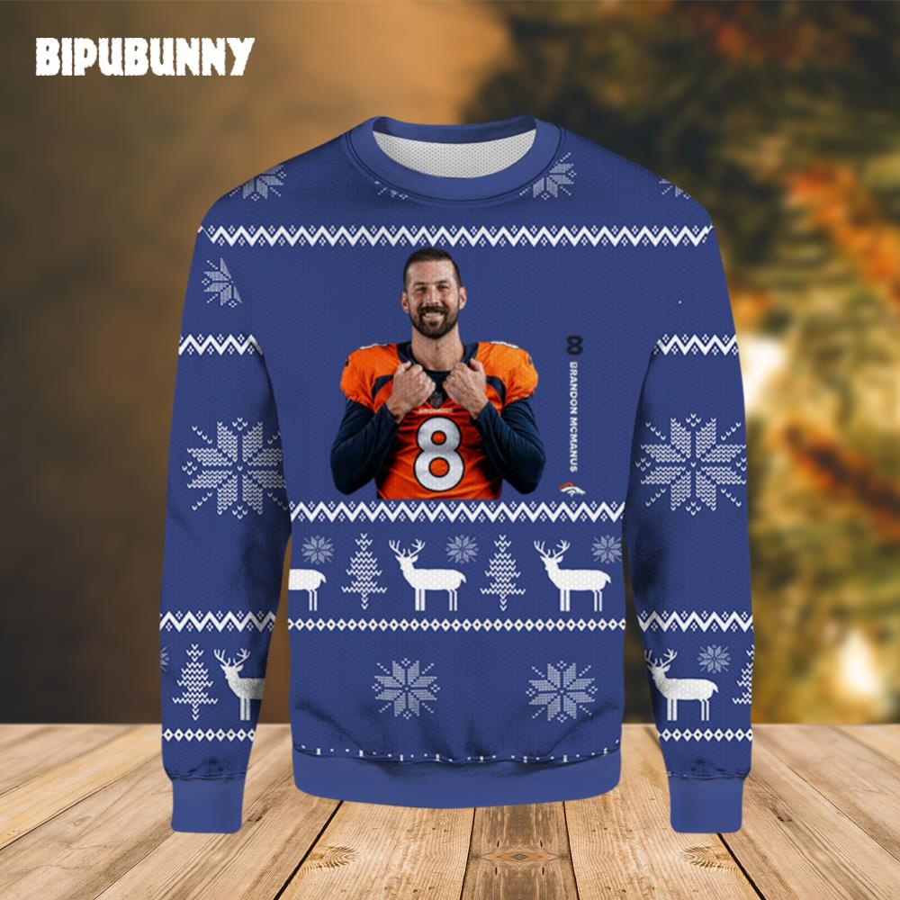 Brandon McManus Player Of The Week Denver Broncos Ugly Sweater