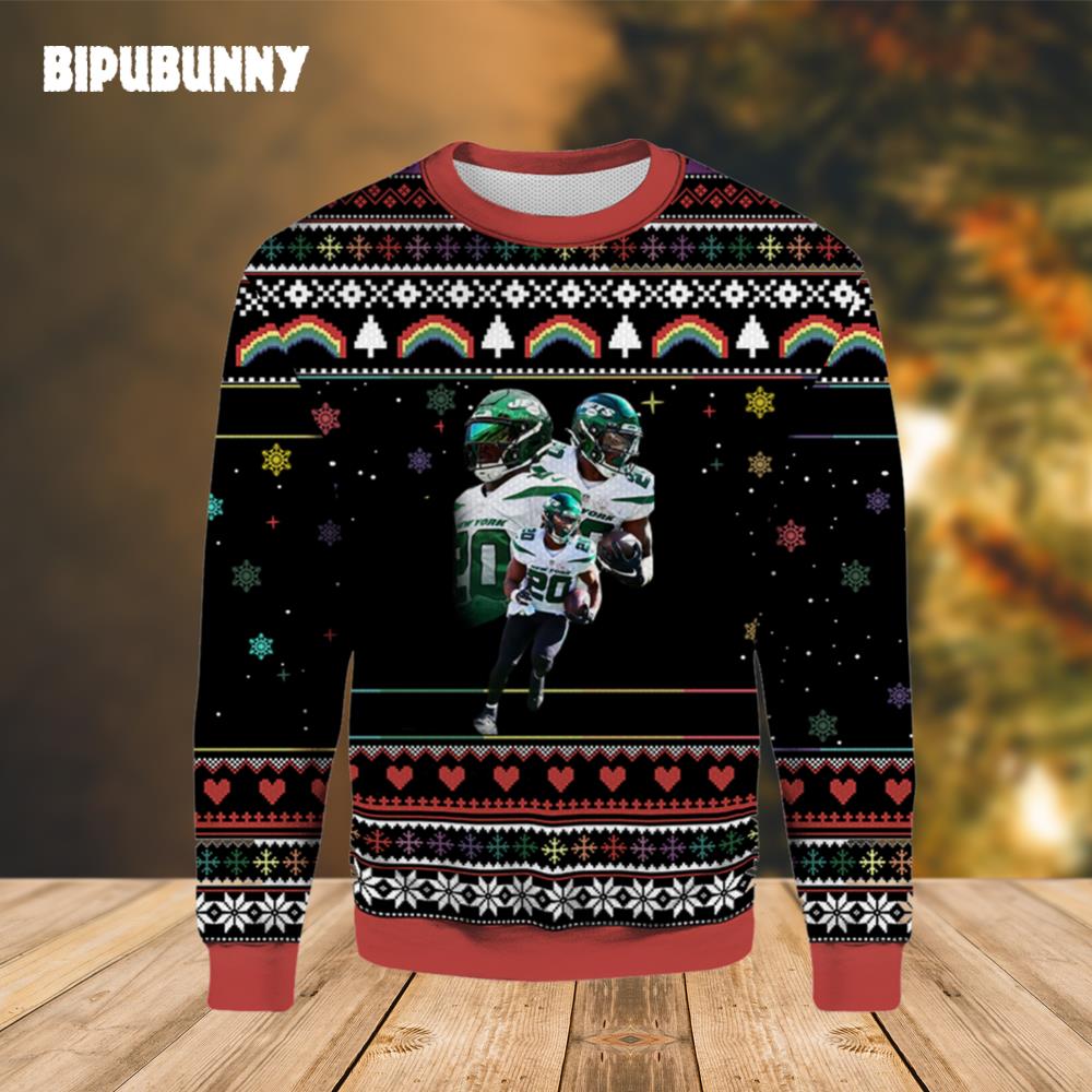 Breece Hall New York Jets Ugly Christmas Sweater