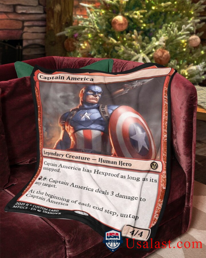 Captain America Legendary Creature Human Hero Fleece Blanket