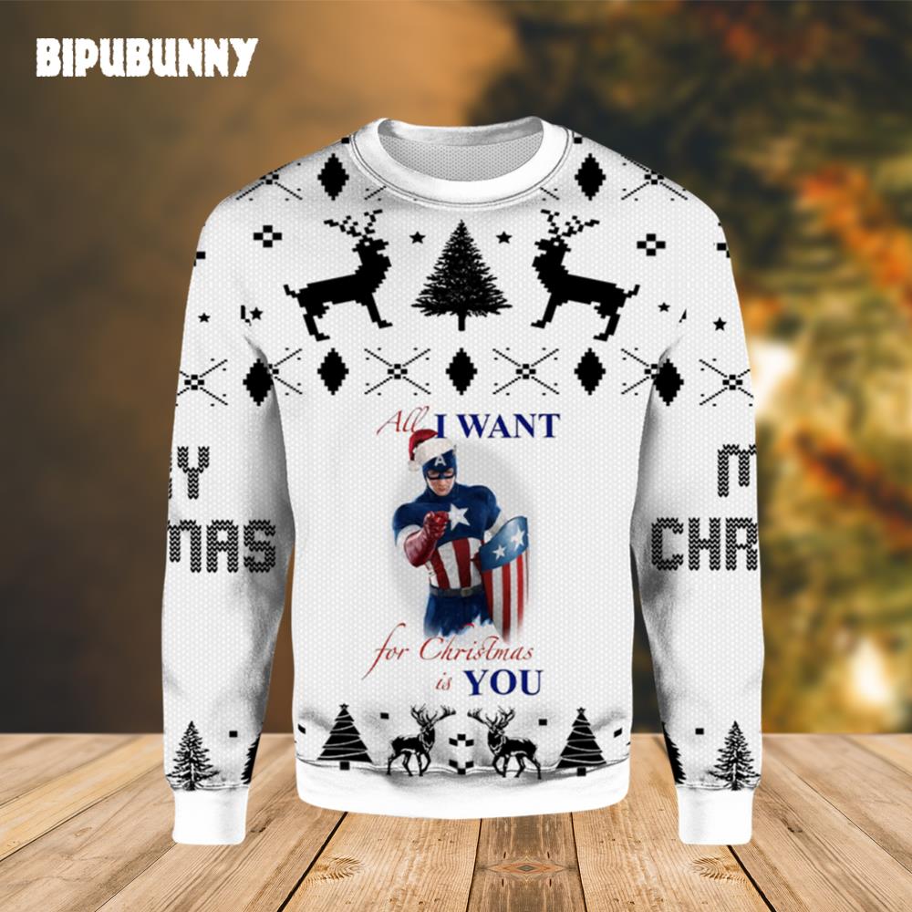 Captain America Marvel Ugly Christmas Sweater