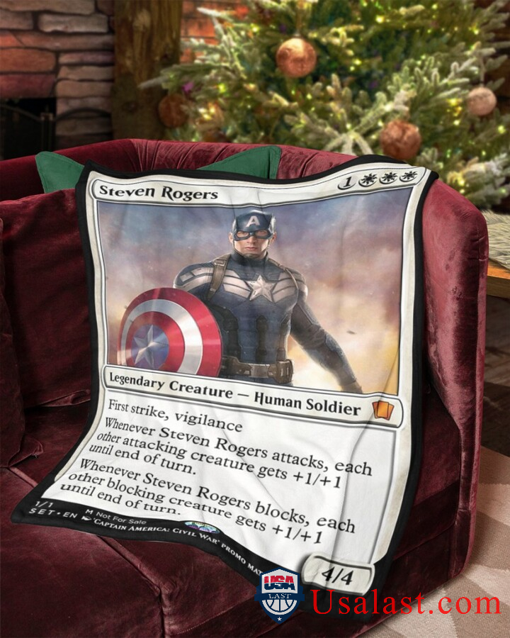 Captain America Steven Rogers Fleece Blanket