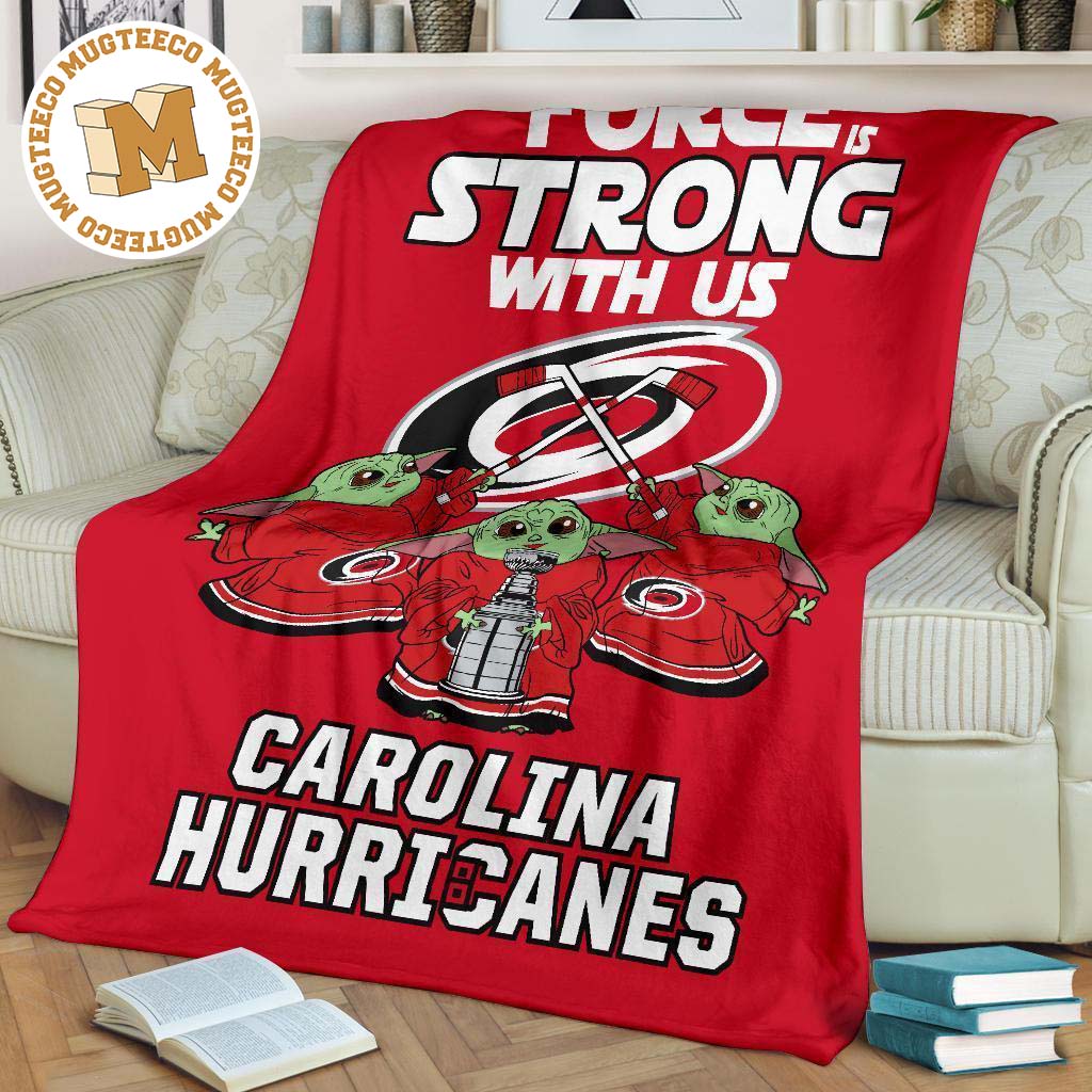 Carolina Hurricanes Fleece Blanket Baby Yoda The Force Is Strong