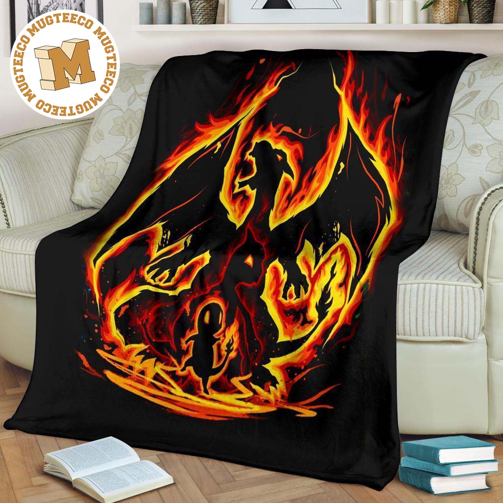 Charizard Fleece Blanket For Pokemon Bedding Decor Gift