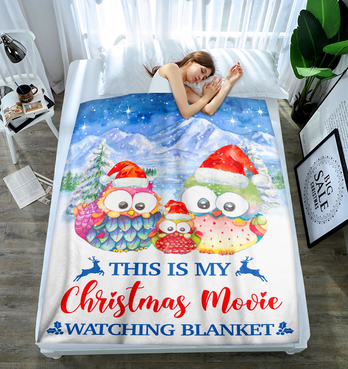 Christmas Movies House Fleece Sherpa Blanket