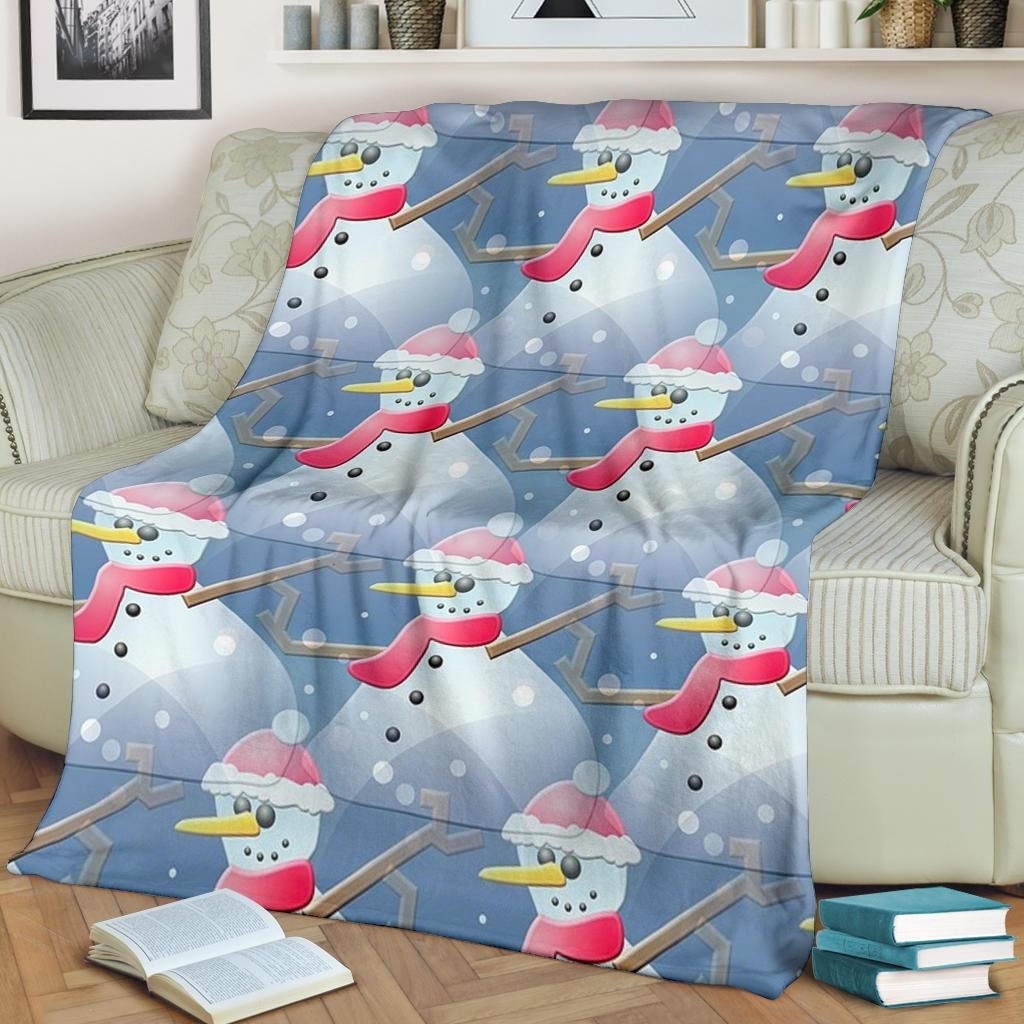 Christmas Snowman Throw Blanket