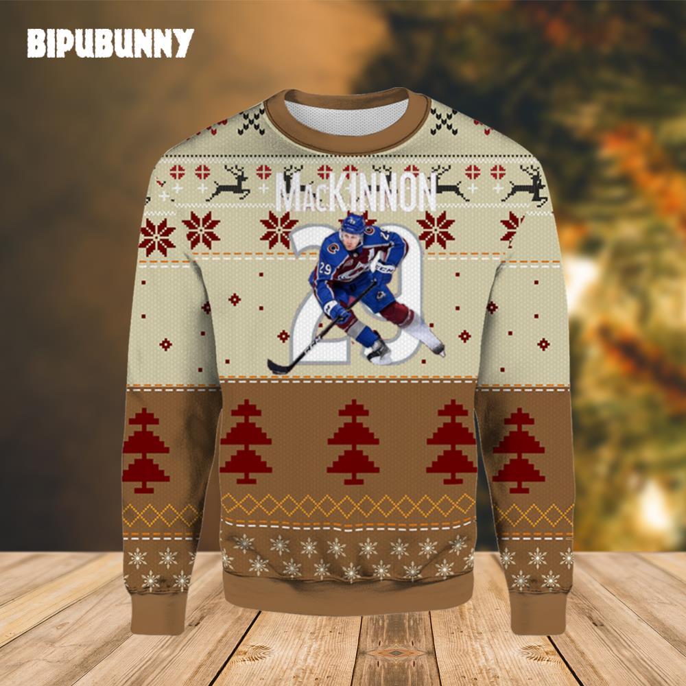 Colorade Avalanche Nathan Mackinnon Ugly Christmas Sweater