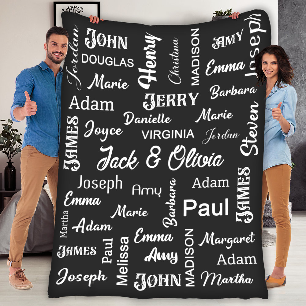 Customized Family Names Thanksgiving Day Blanket