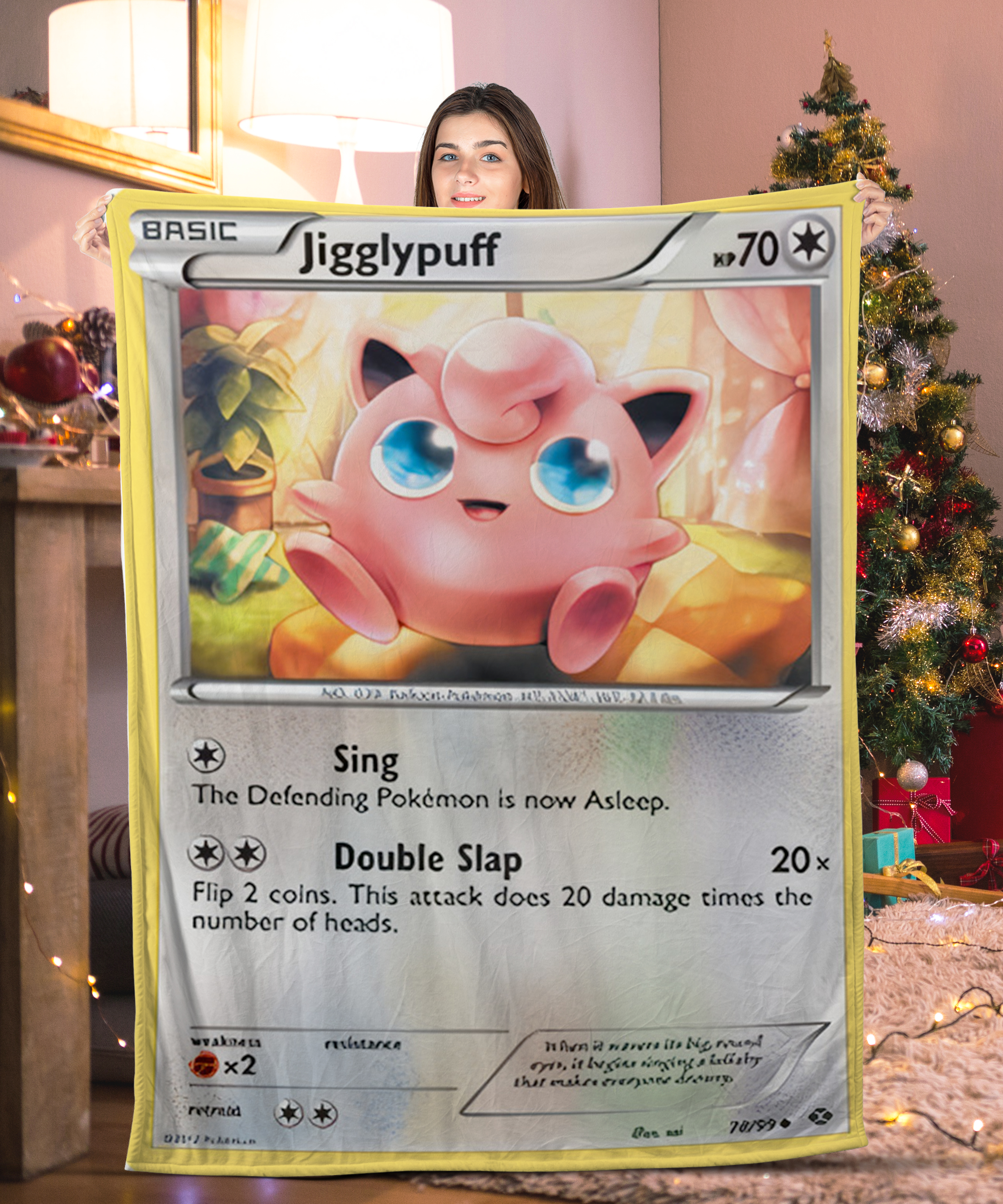 Cute Pokemon Jigglypuff Pokemon Card Blanket