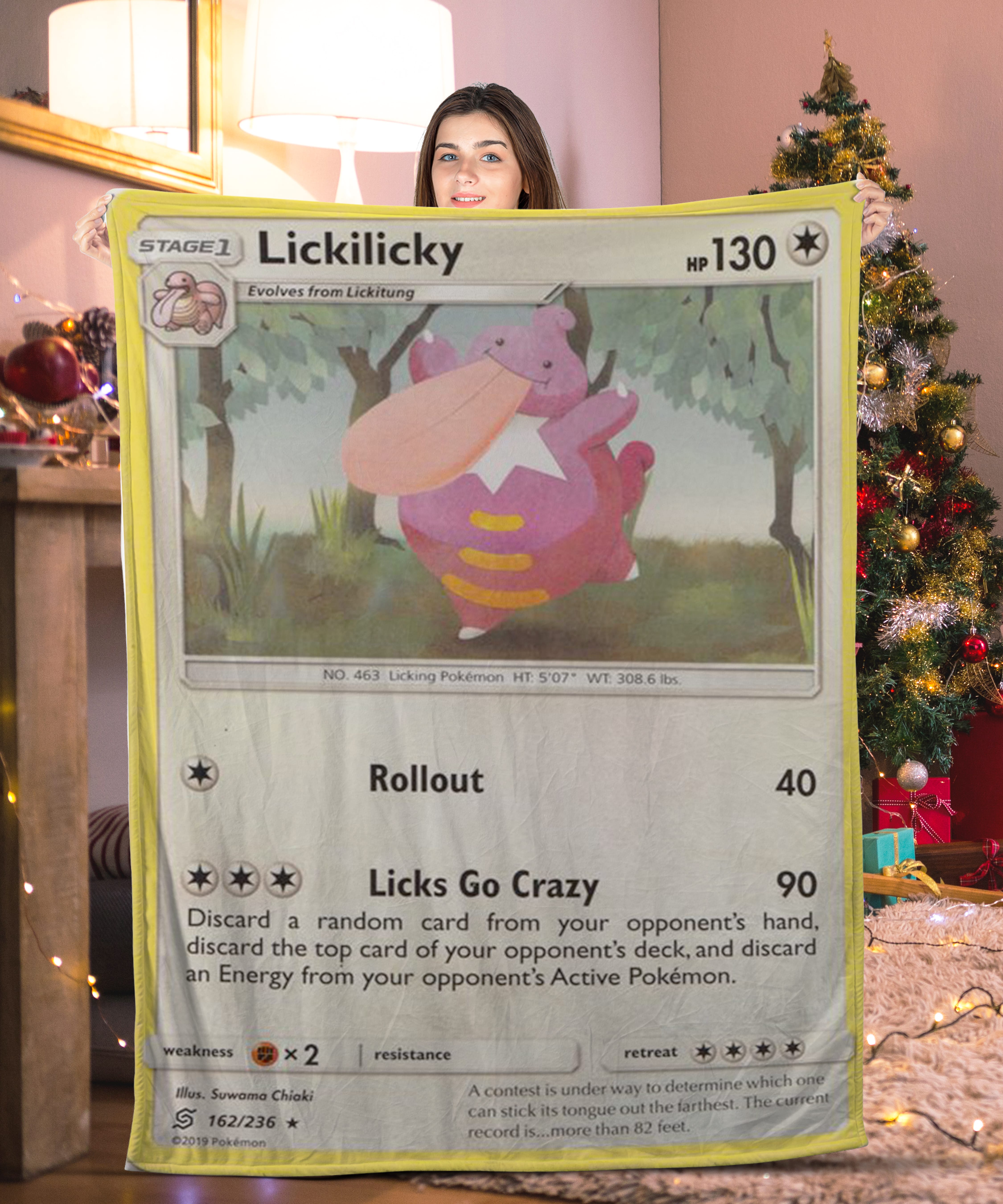 Cute Pokemon Lickilicky Pokemon Card Blanket